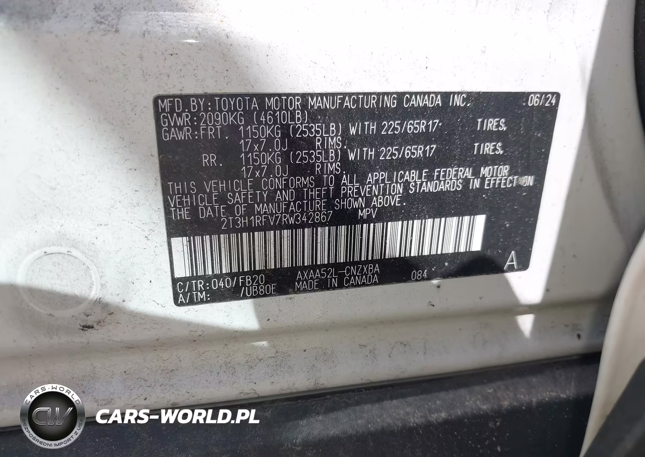 2024 Toyota Rav4 Le VIN:2T3H1RFV7RW342867 - 9