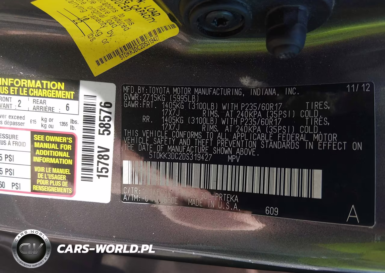 2013 Toyota Sienna Le V6 8 Passenger VIN:5TDKK3DC2DS319427 - 9