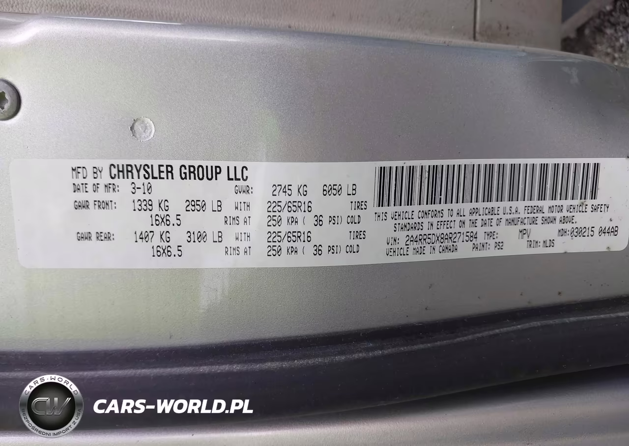 2010 Chrysler Town & Country Touring VIN:2A4RR5DX8AR271584 - 9