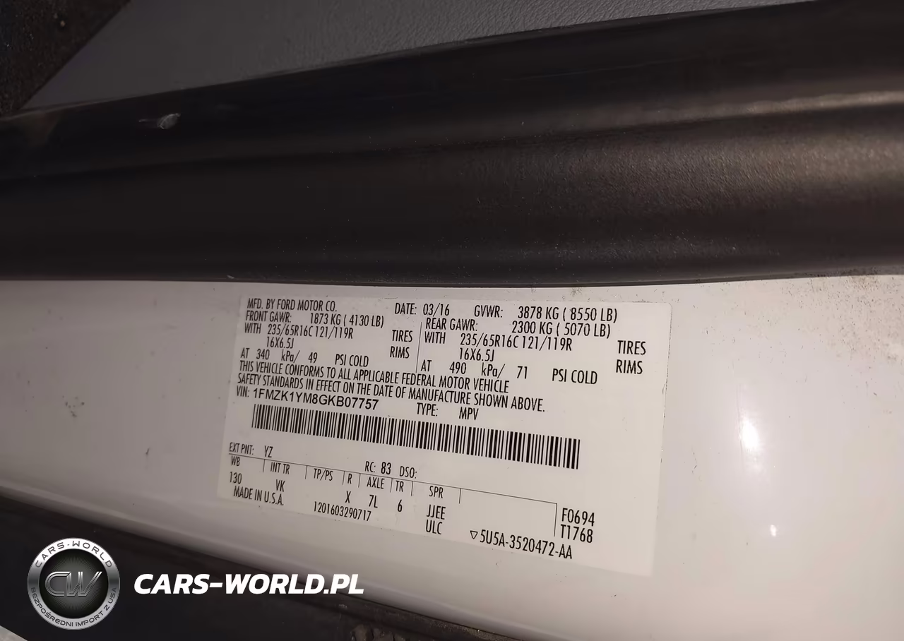 2016 Ford Transit-150 Xl VIN:1FMZK1YM8GKB07757 - 9