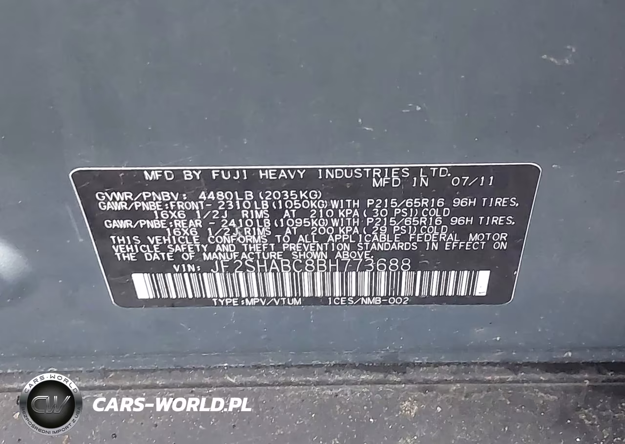 2011 Subaru Forester 2.5X VIN:JF2SHABC8BH773688 - 9