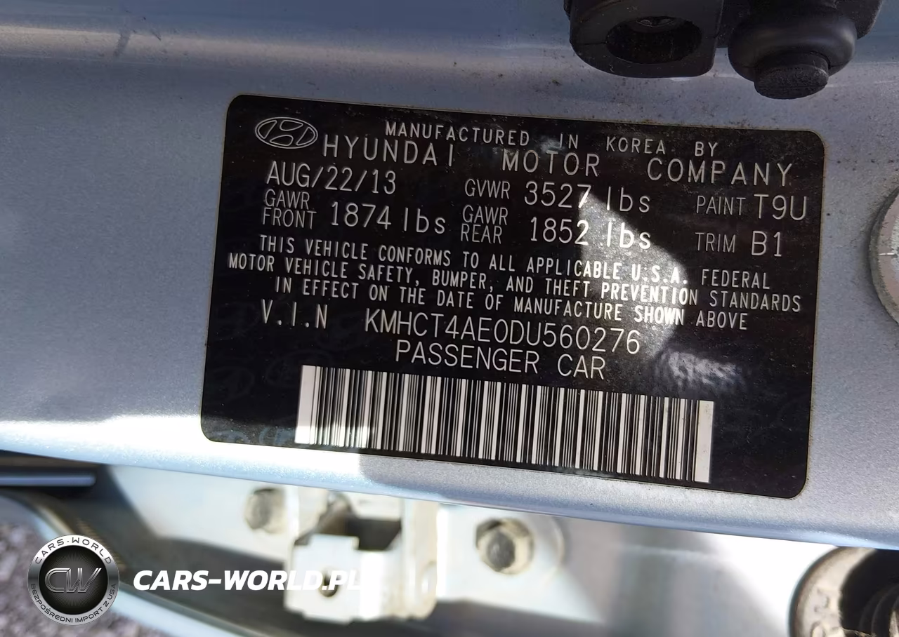 2013 Hyundai Accent Gls VIN:KMHCT4AE0DU560276 - 9