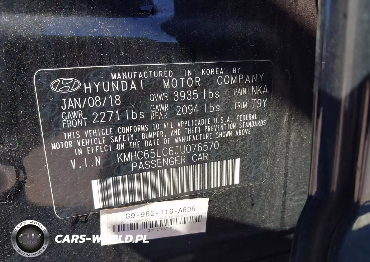 2018 Hyundai Ioniq Hybrid Blue VIN:KMHC65LC6JU076570 - 9