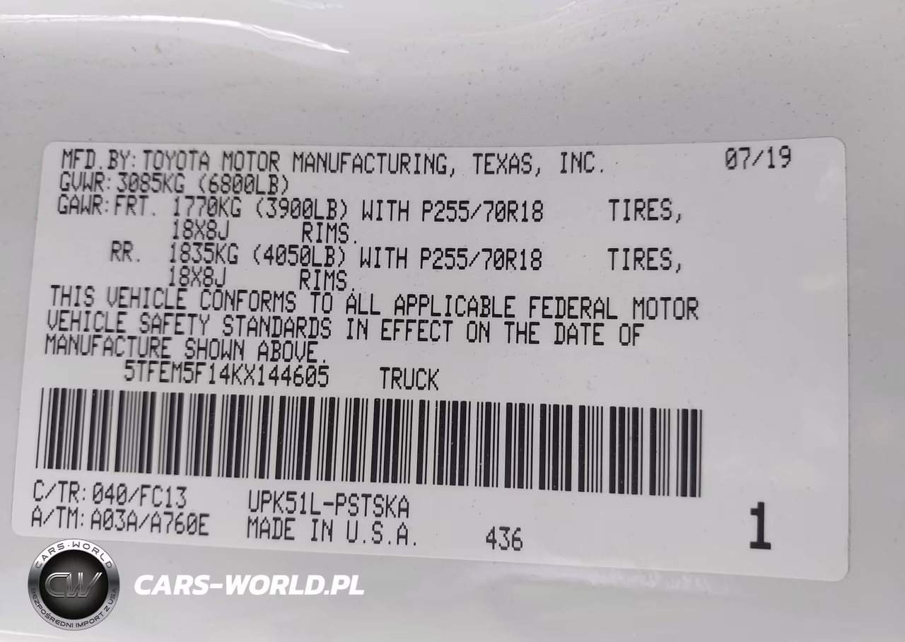 2019 Toyota Tundra Sr5 4.6L V8 VIN:5TFEM5F14KX144605 - 9