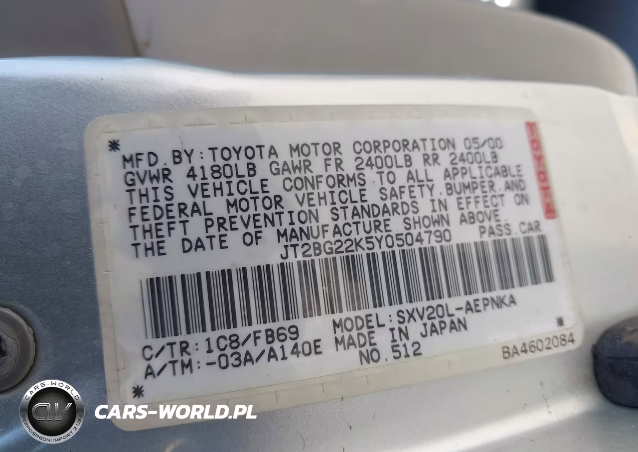2000 Toyota Camry Le VIN:JT2BG22K5Y0504790 - 9