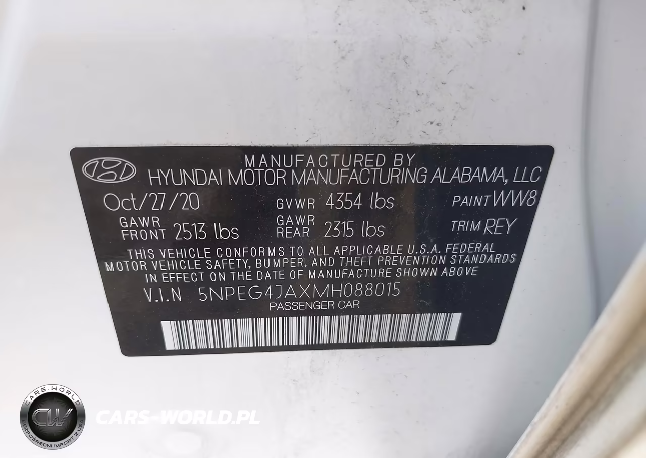 2021 Hyundai Sonata Se VIN:5NPEG4JAXMH088015 - 9