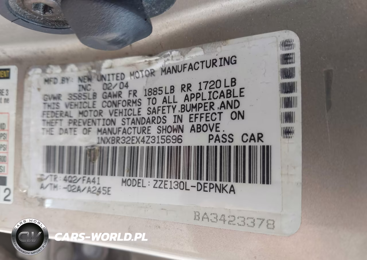 2004 Toyota Corolla Le VIN:1NXBR32EX4Z315696 - 9