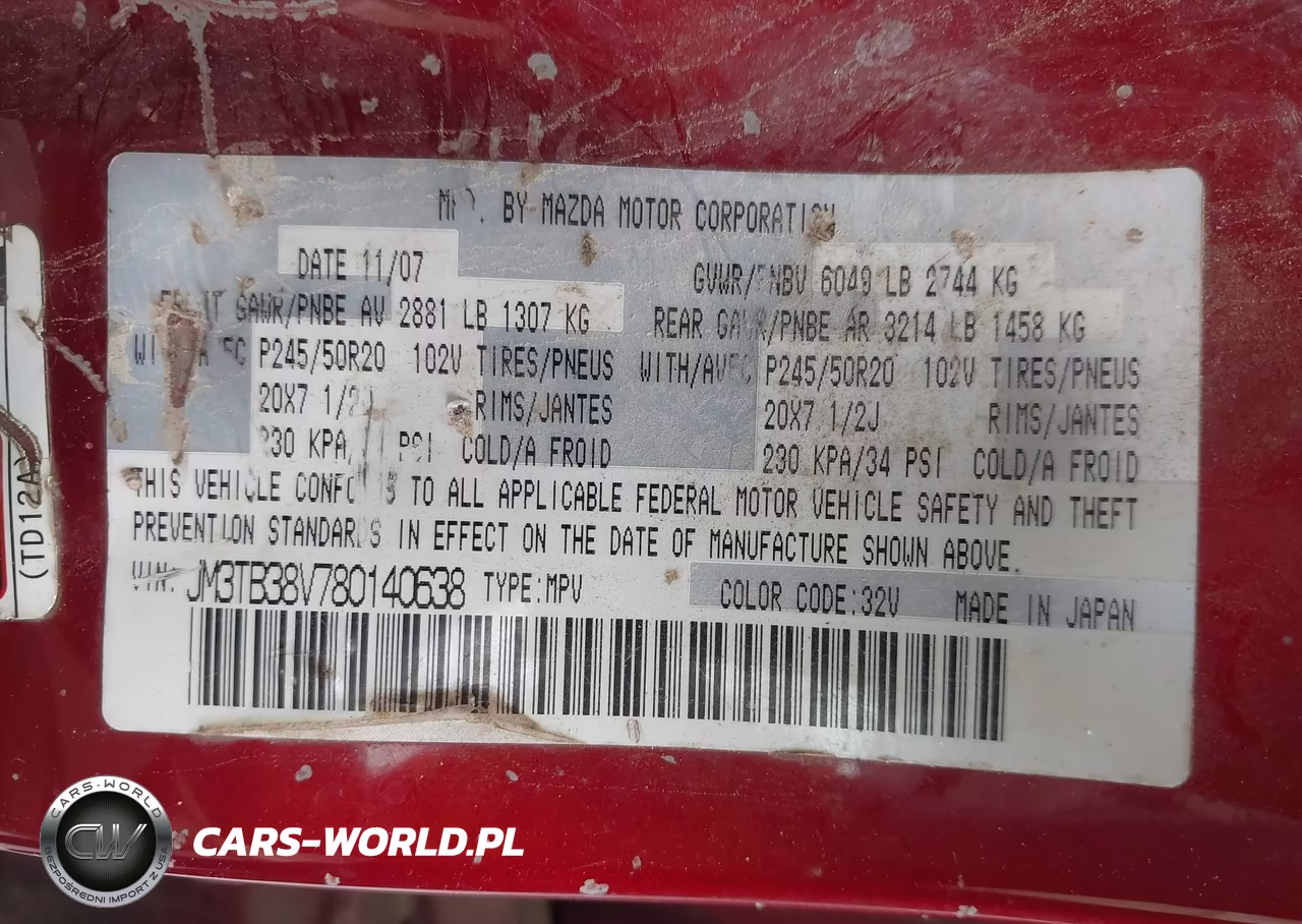 2008 Mazda Cx-9 Grand Touring VIN:JM3TB38V780140638 - 9