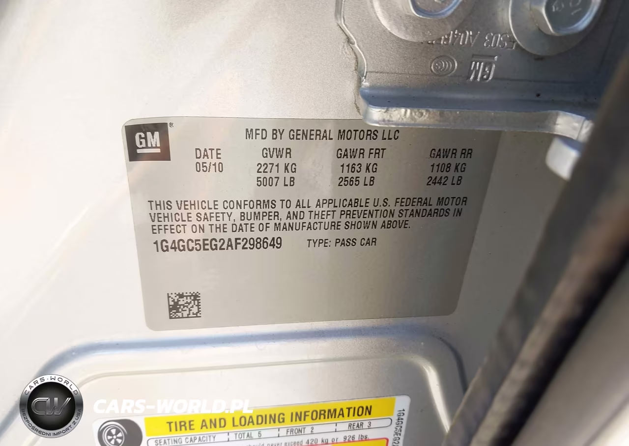2010 Buick Lacrosse Cxl VIN:1G4GC5EG2AF298649 - 9