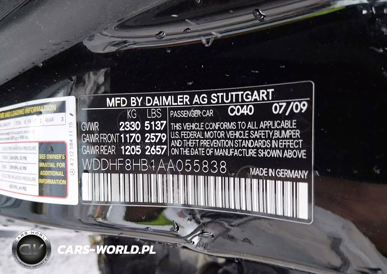 2010 Mercedes-Benz E 350 4Matic VIN:WDDHF8HB1AA055838 - 9