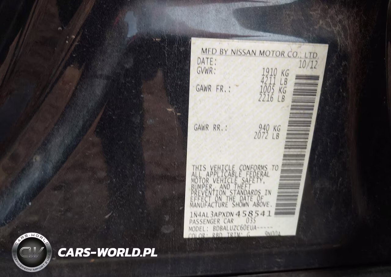 2013 Nissan Altima 2.5 Sv VIN:1N4AL3APXDN458541 - 9