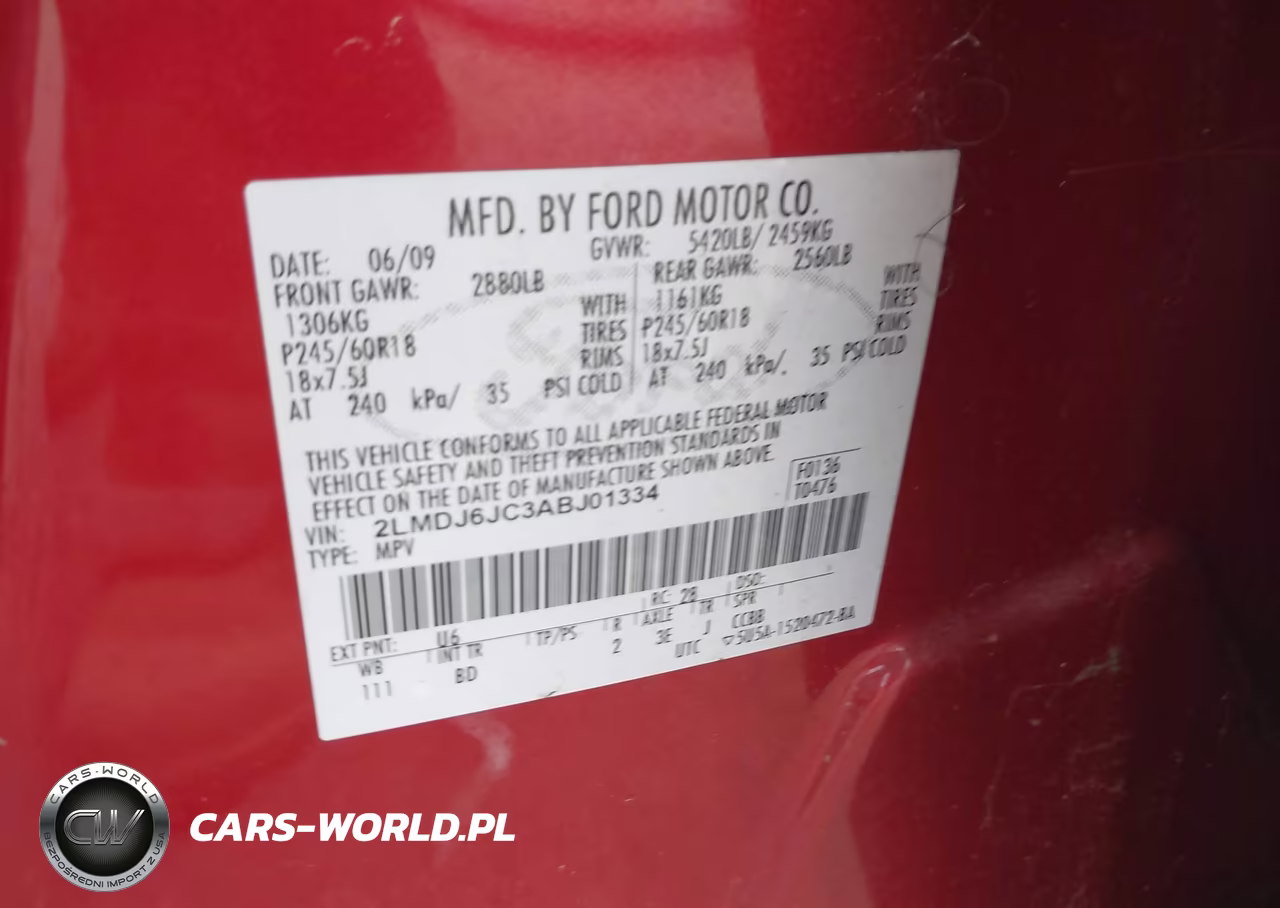2010 Lincoln Mkx VIN:2LMDJ6JC3ABJ01334 - 9