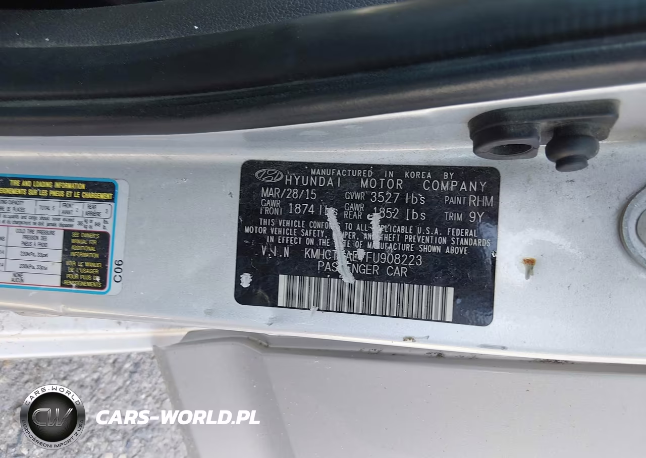2015 Hyundai Accent Gls VIN:KMHCT4AE7FU908223 - 9