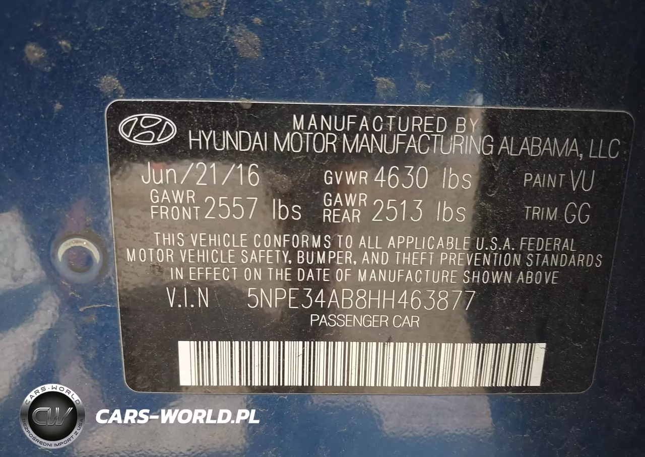 2017 Hyundai Sonata Sport 2.0T VIN:5NPE34AB8HH463877 - 9