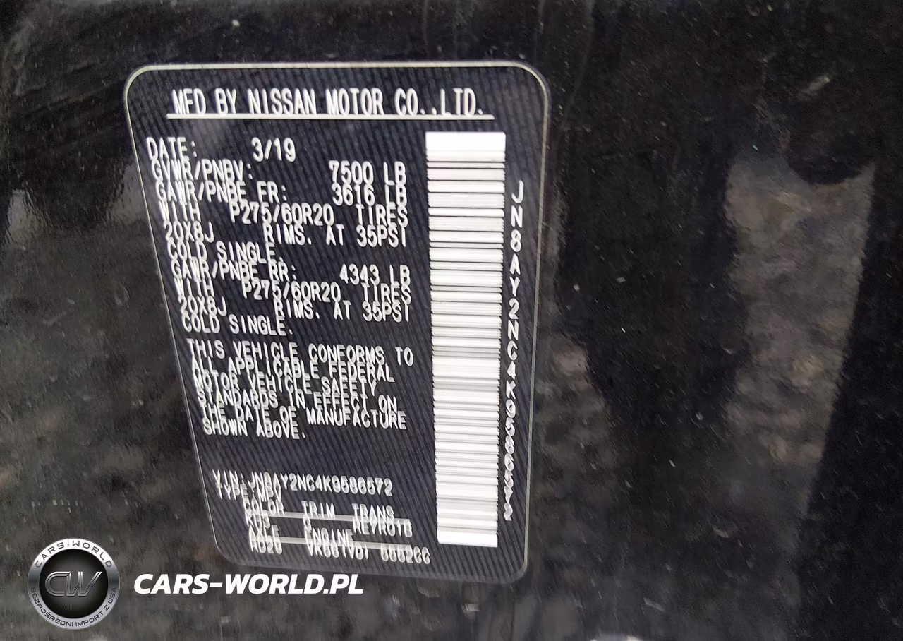 2019 Nissan Armada Sl VIN:JN8AY2NC4K9586572 - 9