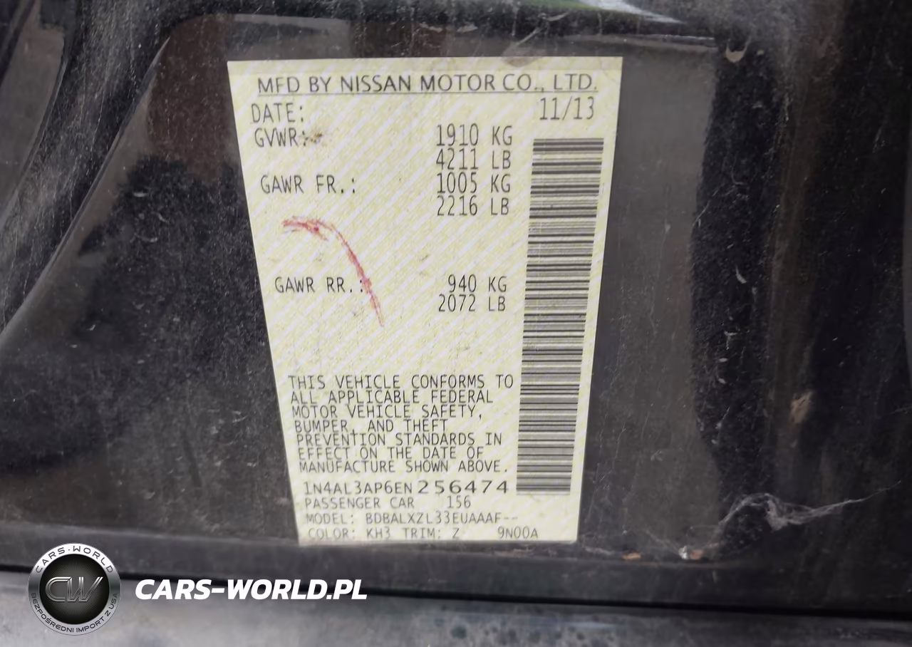 2014 Nissan Altima 2.5 Sl VIN:1N4AL3AP6EN256474 - 9