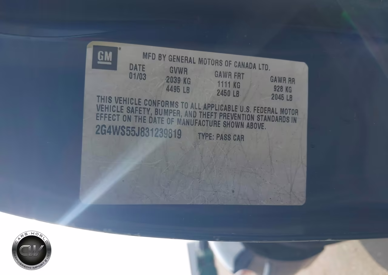 2003 Buick Century Custom VIN:2G4WS55J831239819 - 9