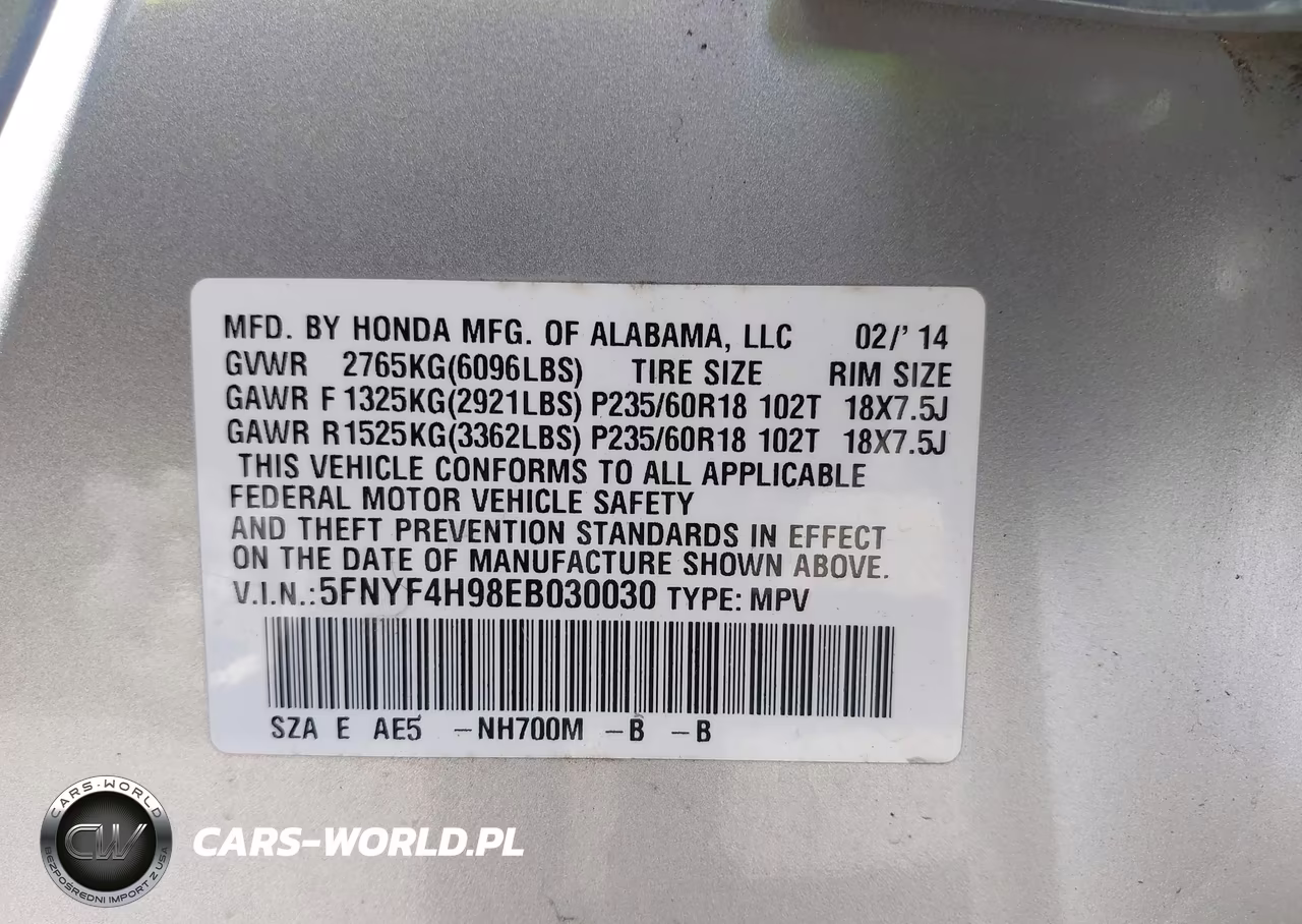 2014 Honda Pilot Touring VIN:5FNYF4H98EB030030 - 9
