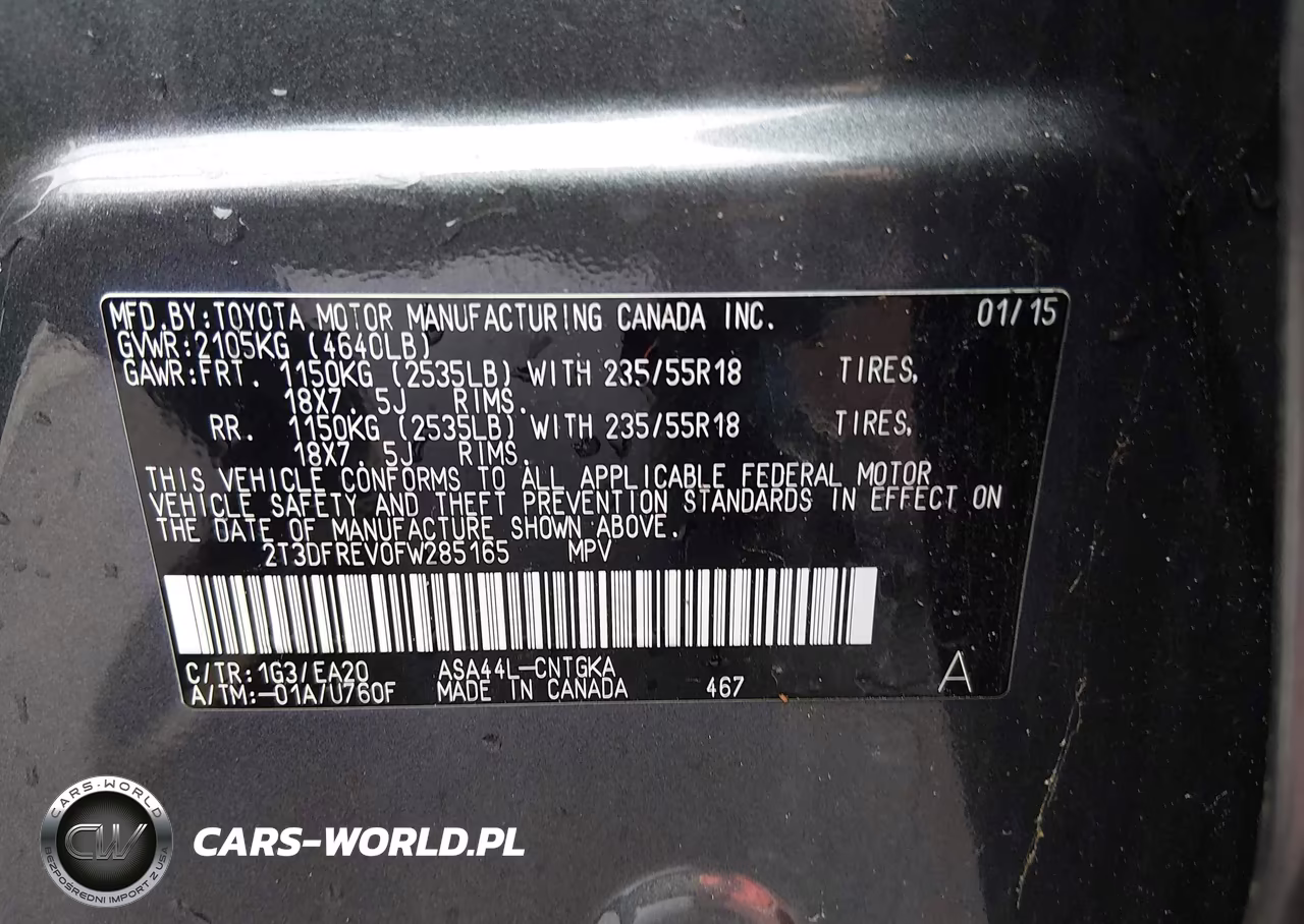 2015 Toyota Rav4 Limited VIN:2T3DFREV0FW285165 - 9