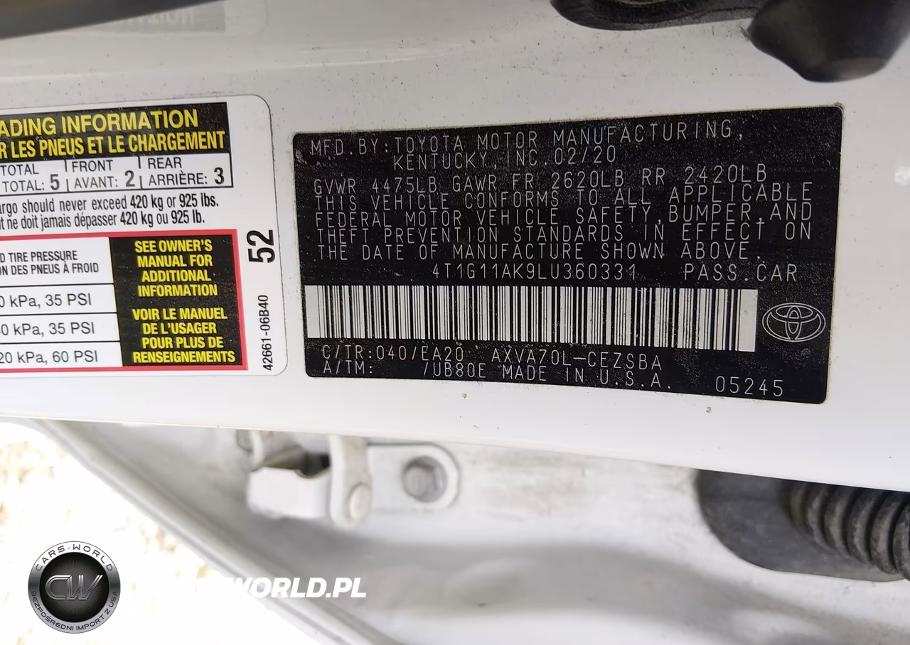 2020 Toyota Camry Se VIN:4T1G11AK9LU360331 - 9