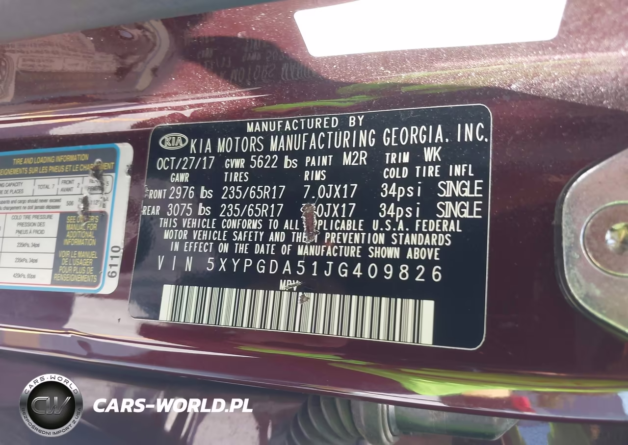 2018 Kia Sorento 3.3L Lx VIN:5XYPGDA51JG409826 - 9
