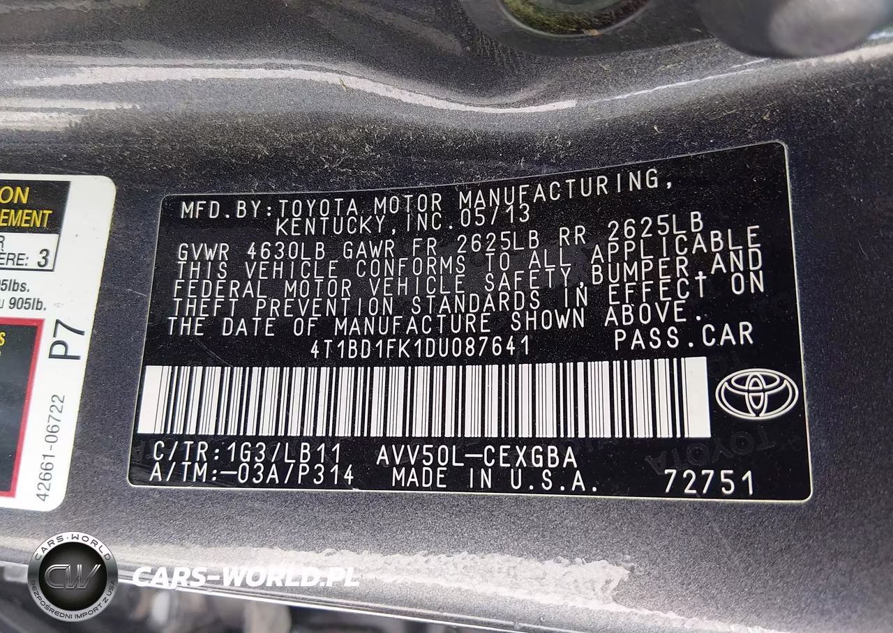 2013 Toyota Camry Hybrid Xle VIN:4T1BD1FK1DU087641 - 9