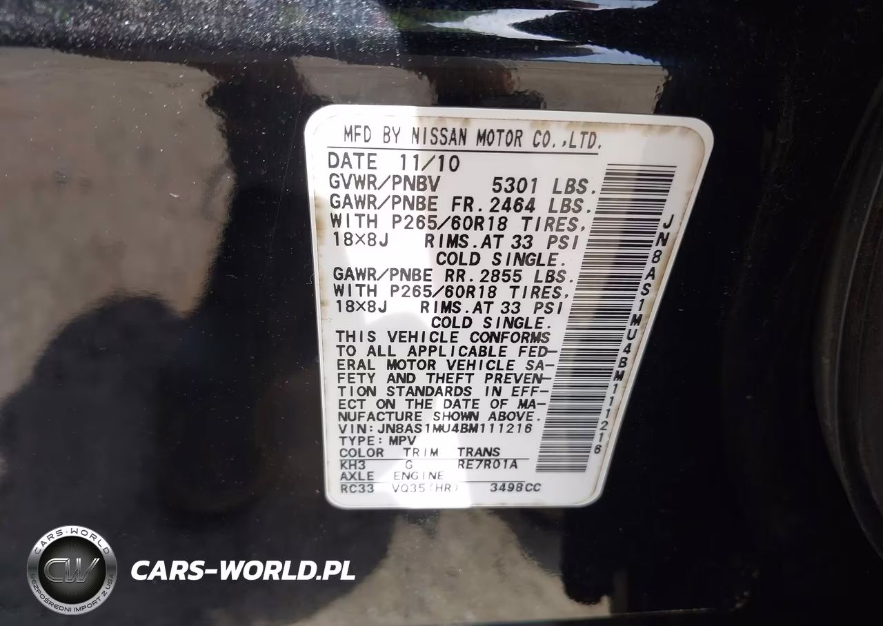 2011 Infiniti Fx35 VIN:JN8AS1MU4BM111216 - 9