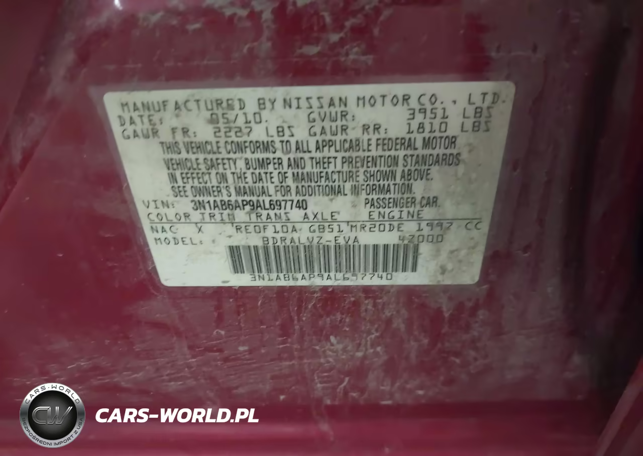 2010 Nissan Sentra 2.0Sl VIN:3N1AB6AP9AL697740 - 9
