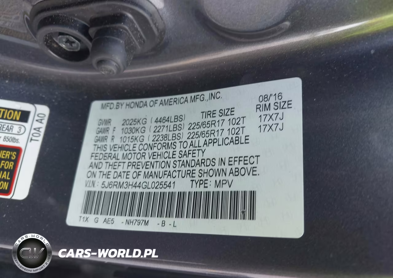 2016 Honda Cr-V Se VIN:5J6RM3H44GL025541 - 9