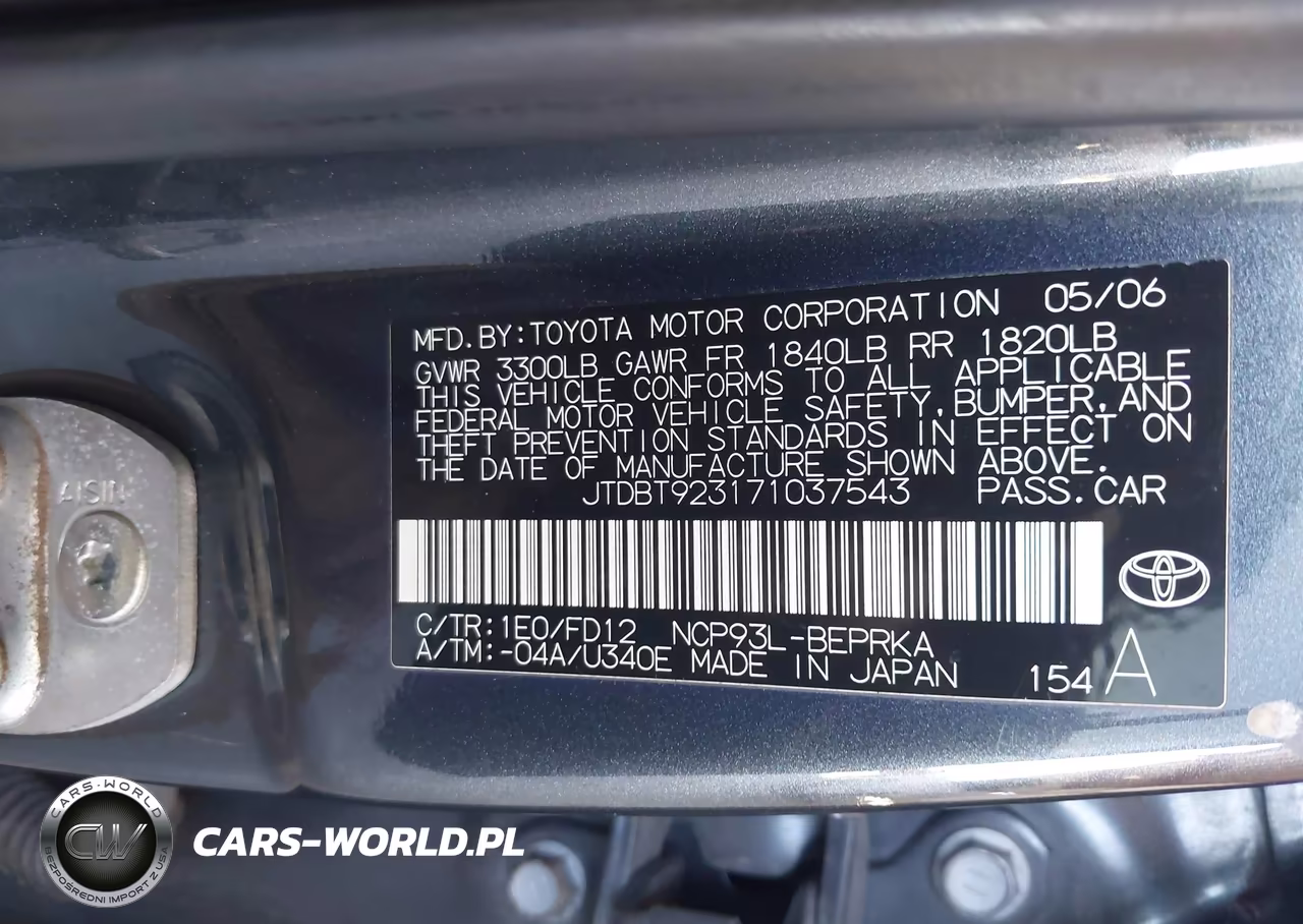 2007 Toyota Yaris VIN:JTDBT923171037543 - 9