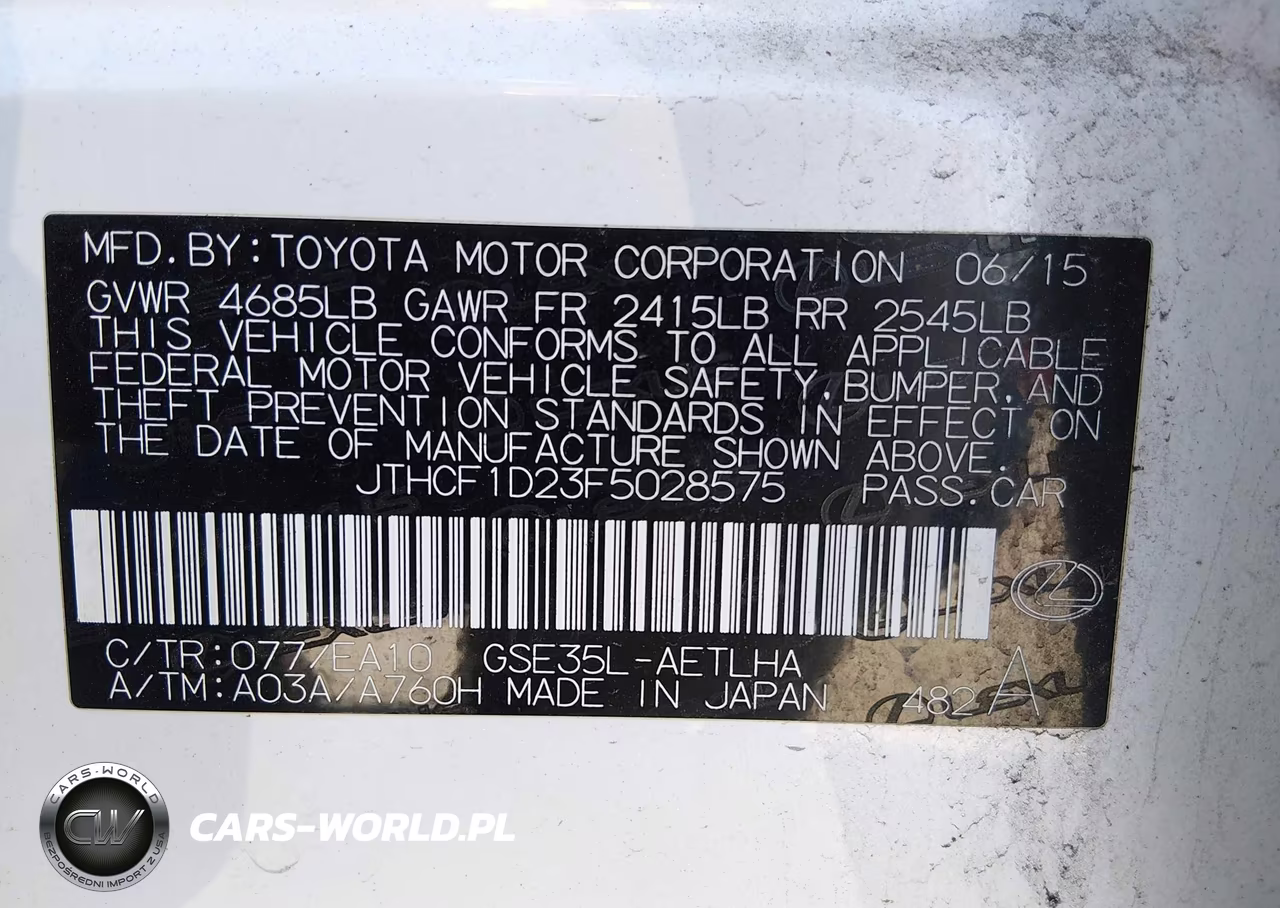 2015 Lexus Is 250 VIN:JTHCF1D23F5028575 - 9
