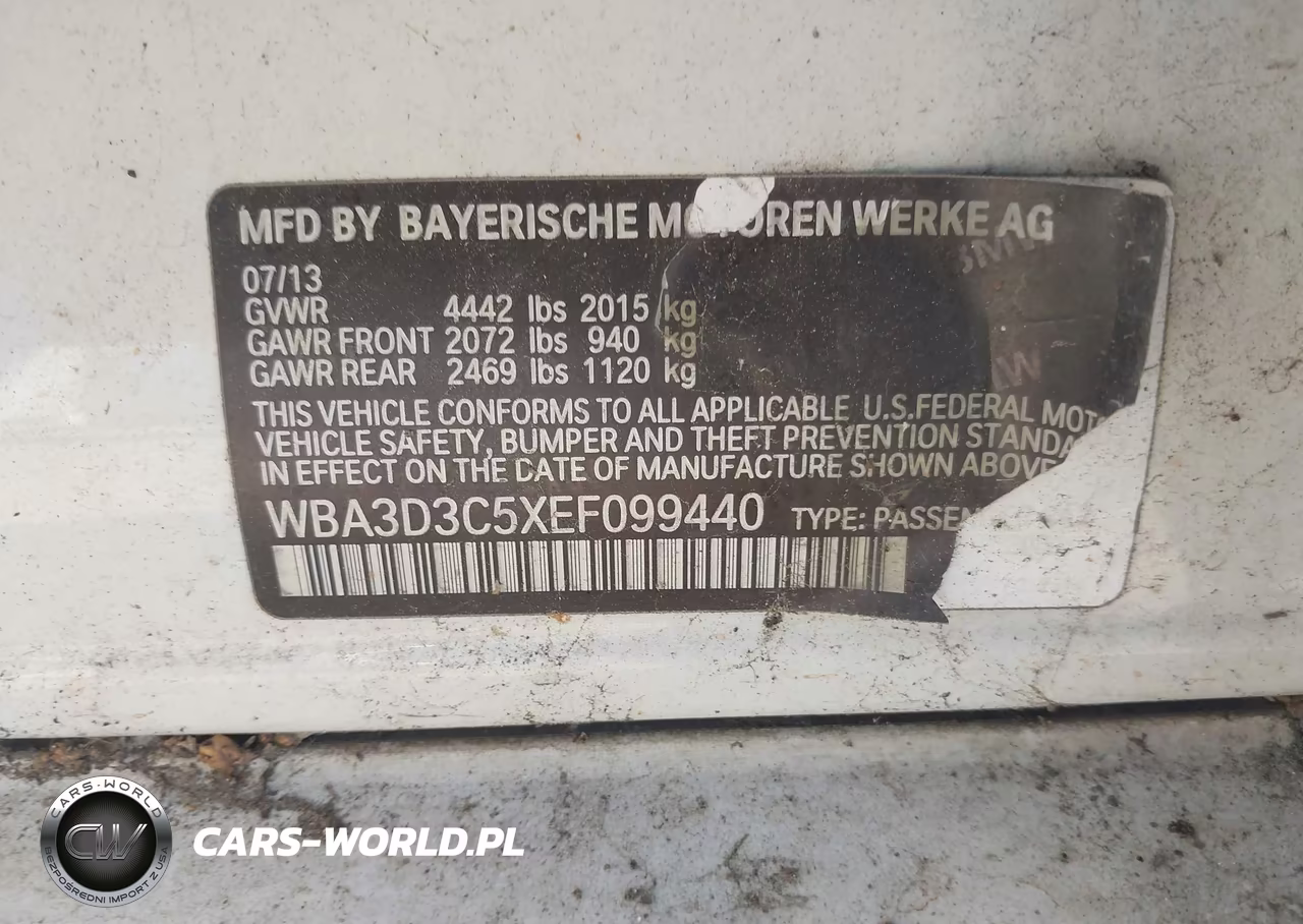 2014 BMW 328D VIN:WBA3D3C5XEF099440 - 9