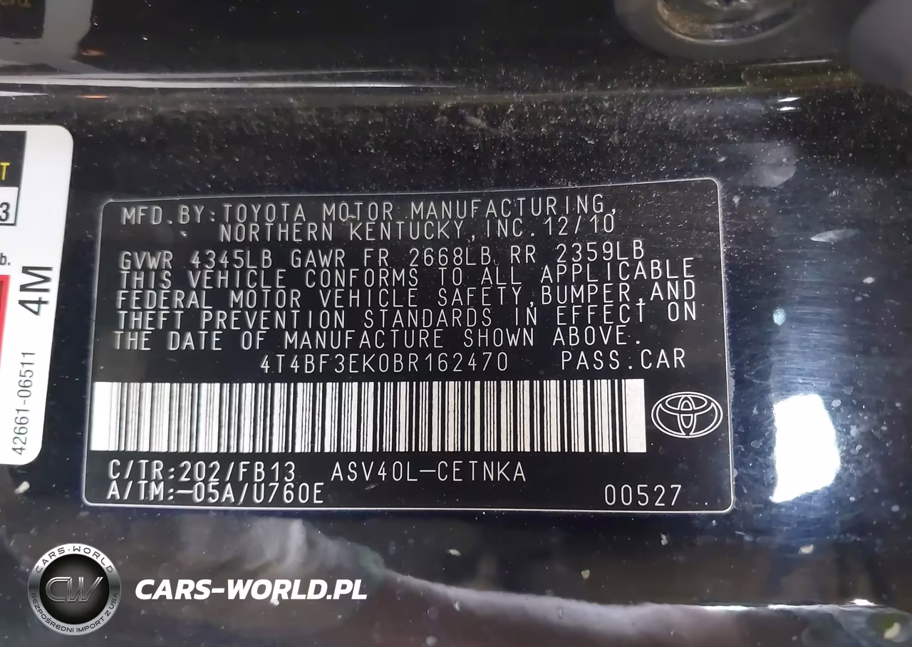2011 Toyota Camry Le VIN:4T4BF3EK0BR162470 - 9