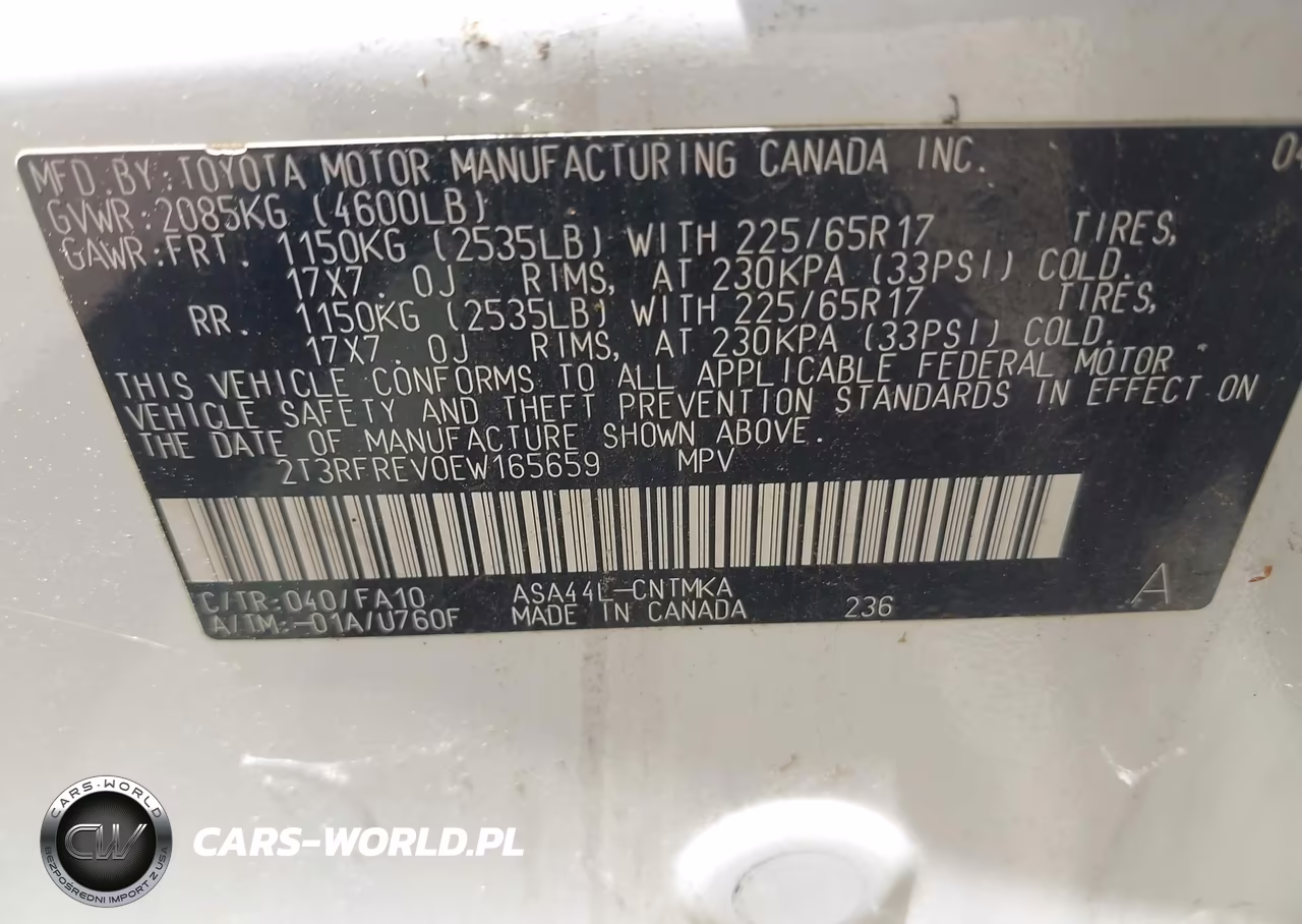 2014 Toyota Rav4 Xle VIN:2T3RFREV0EW165659 - 9