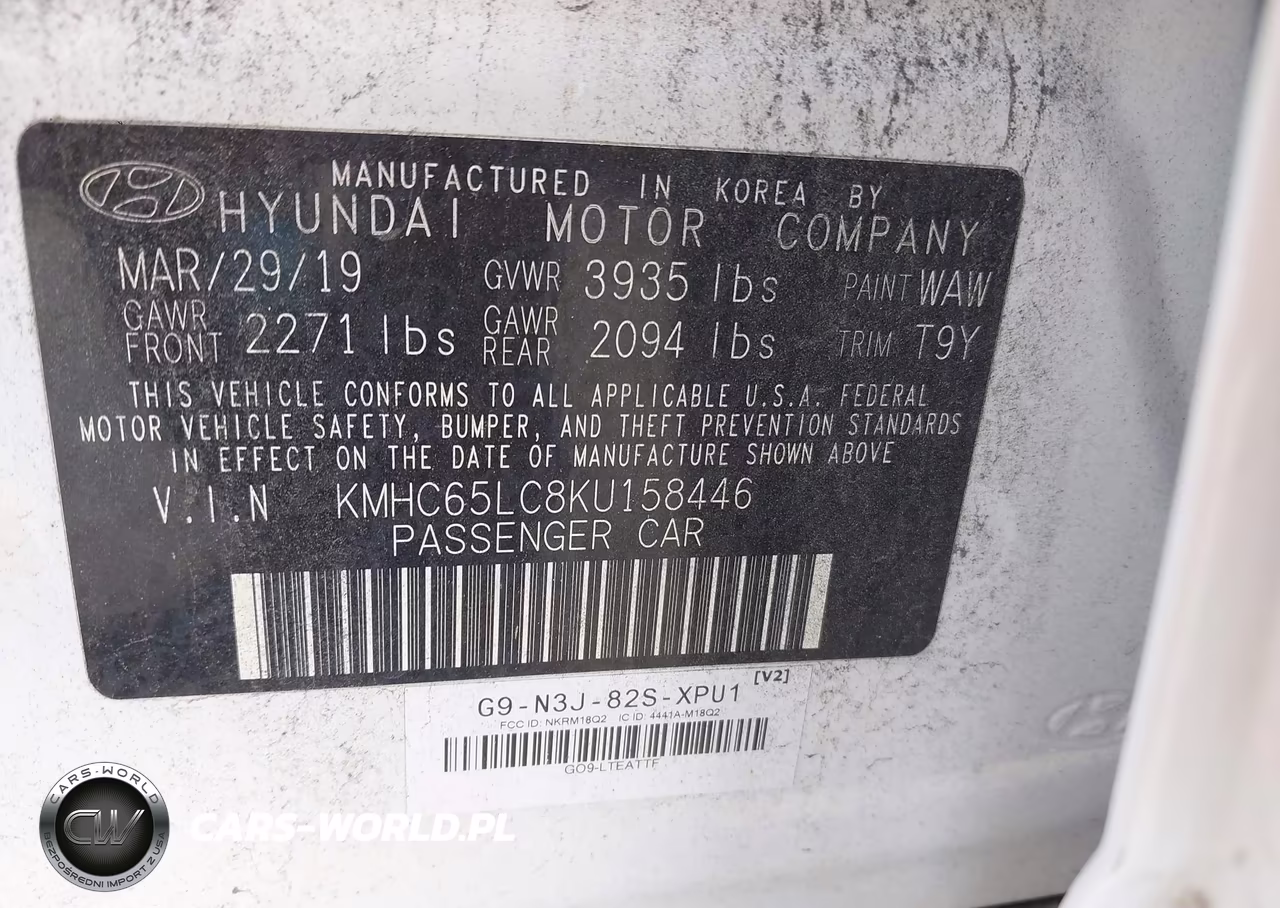 2019 Hyundai Ioniq Hybrid Blue VIN:KMHC65LC8KU158446 - 9