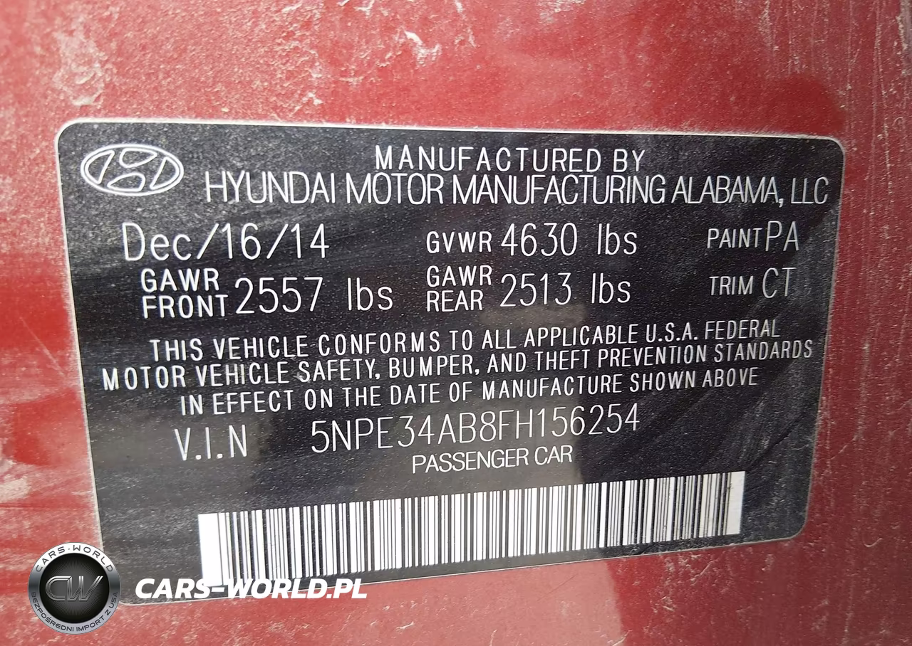 2015 Hyundai Sonata VIN:5NTE34AB8FH156254 - 9