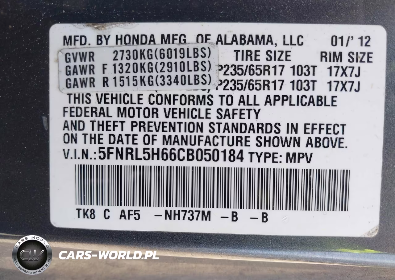 2012 Honda Odyssey Ex-L VIN:5FNRL5H66CB050184 - 9