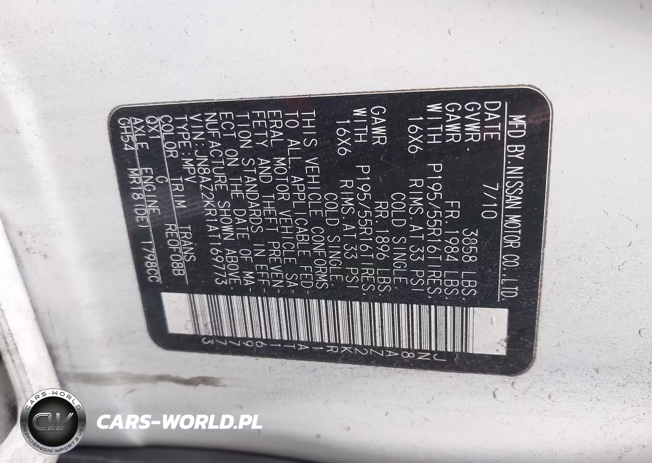 2010 Nissan Cube 1.8Sl VIN:JN8AZ2KR1AT169773 - 9
