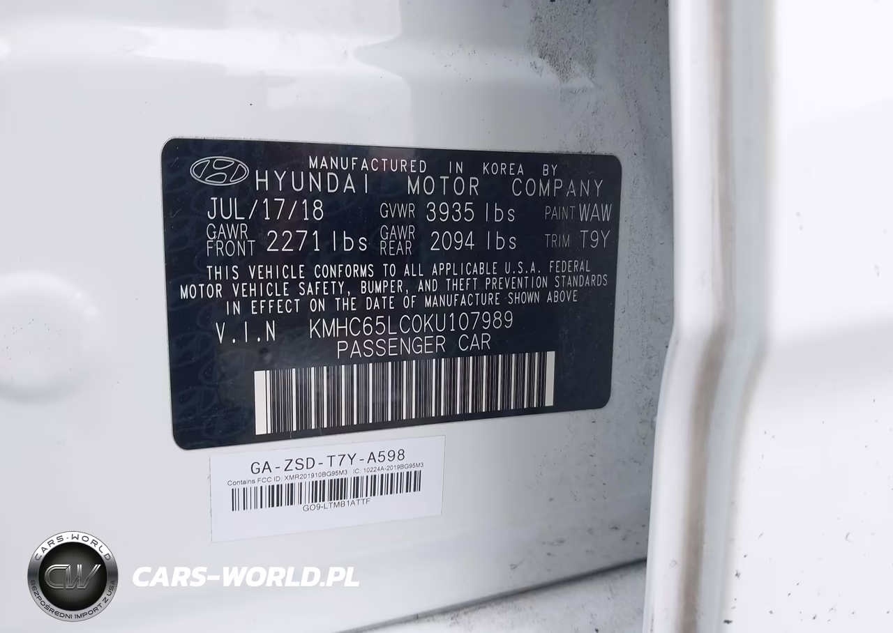 2019 Hyundai Ioniq Hybrid Blue VIN:KMHC65LC0KU107989 - 9
