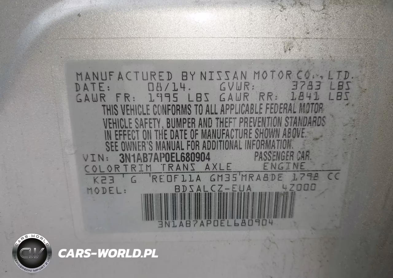 2014 Nissan Sentra S VIN:3N1AB7AP0EL680904 - 9