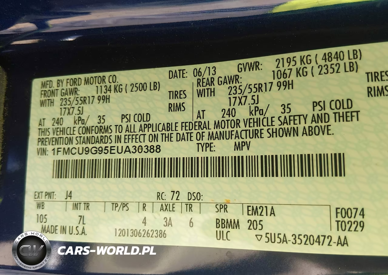 2014 Ford Escape Se VIN:1FMCU9G95EUA30388 - 9