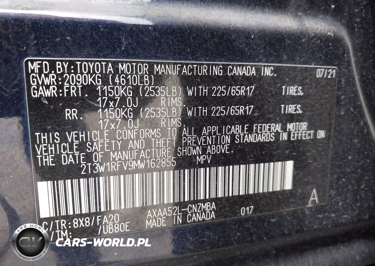 2021 Toyota Rav4 Xle VIN:2T3W1RFV9MW162855 - 9