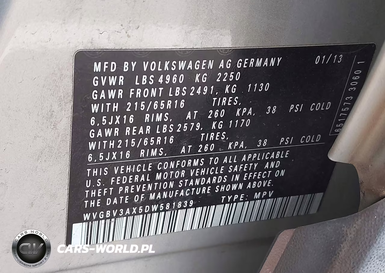 2013 Volkswagen Tiguan S VIN:WVGBV3AX5DW581839 - 9
