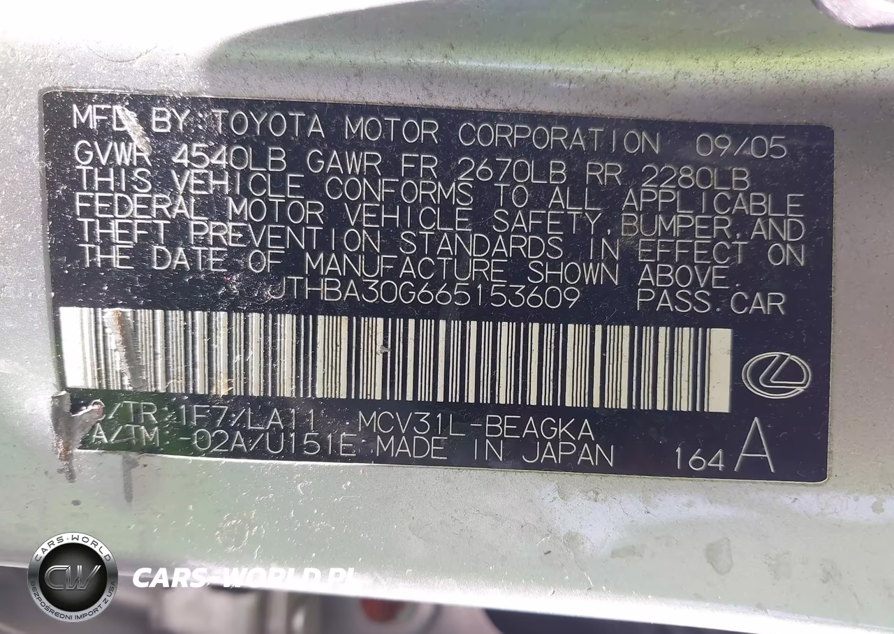 2006 Lexus Es 330 VIN:JTHBA30G665153609 - 9