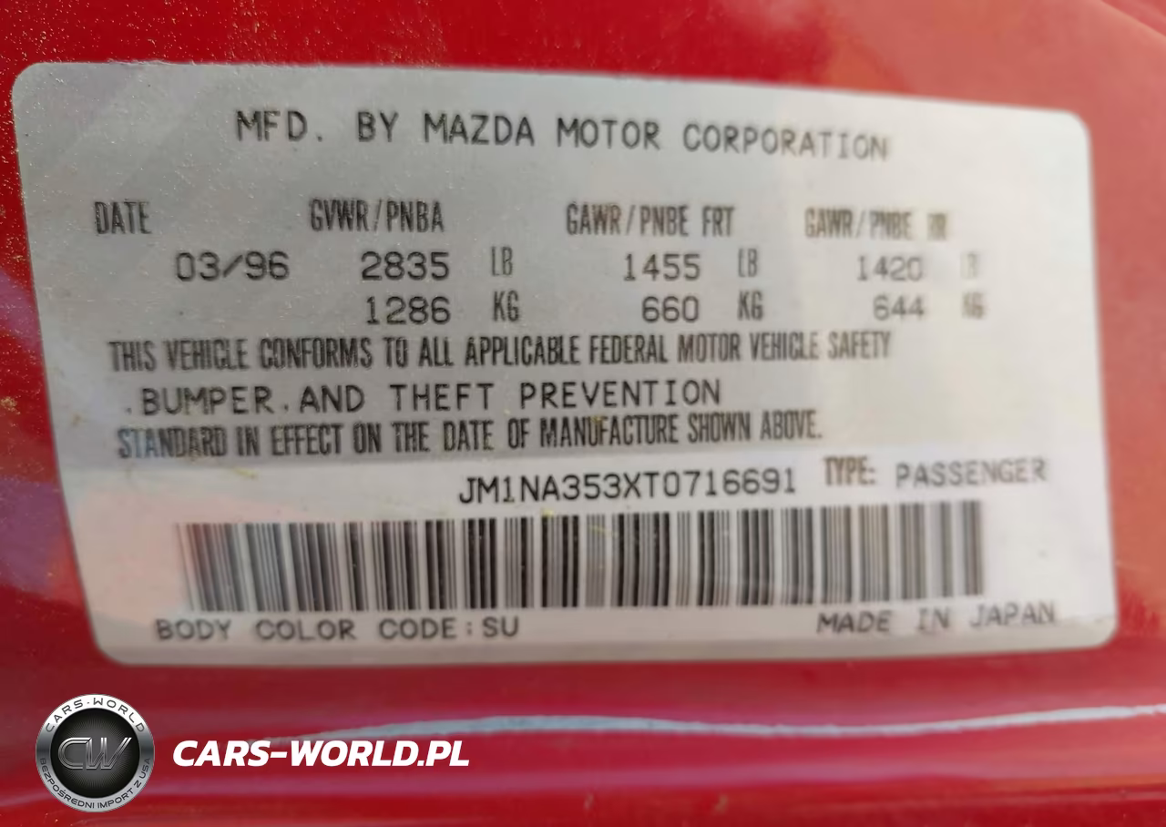 1996 Mazda Mx-5 Miata VIN:JM1NA353XT0716691 - 9