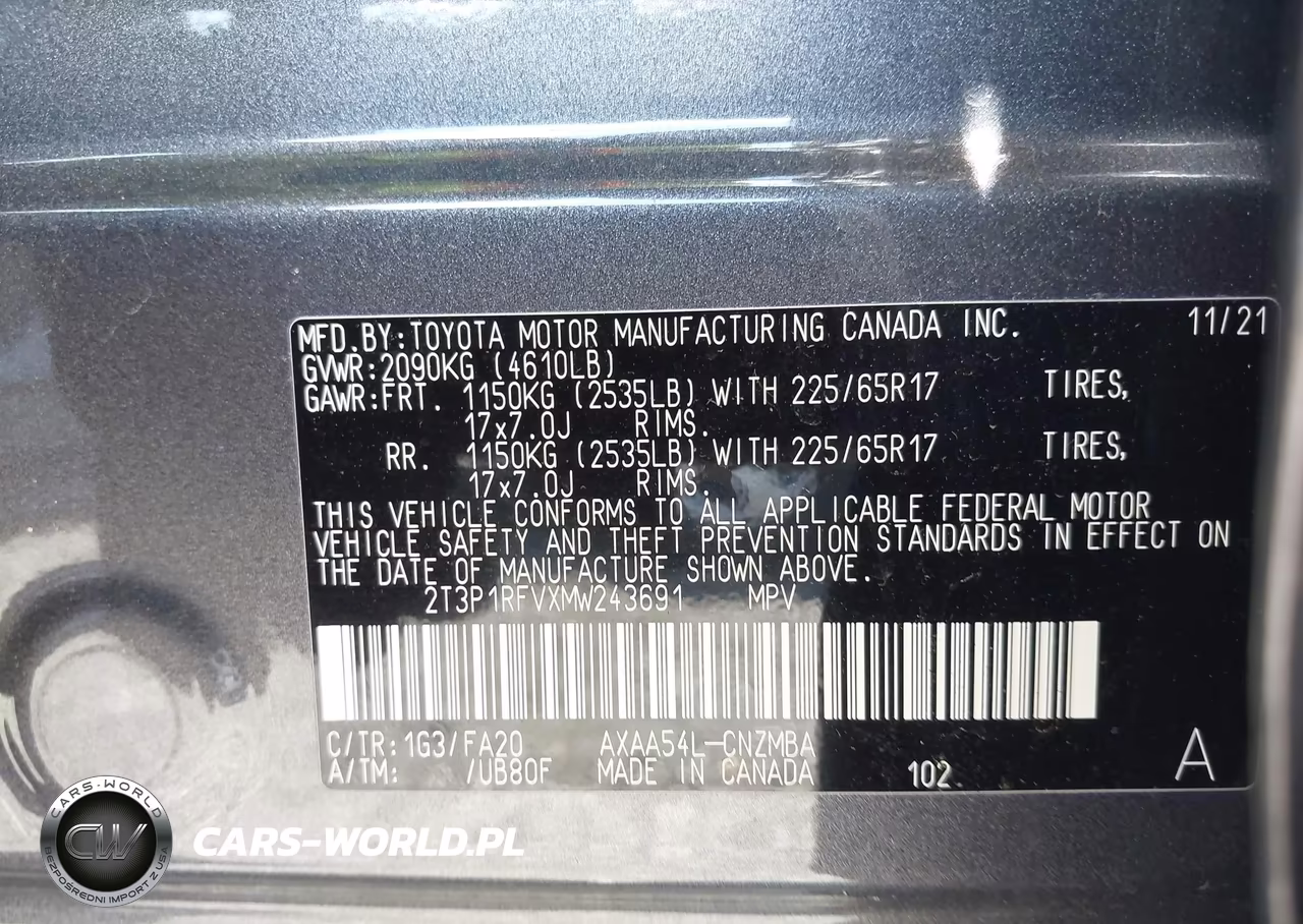 2021 Toyota Rav4 Xle VIN:2T3P1RFVXMW243691 - 9