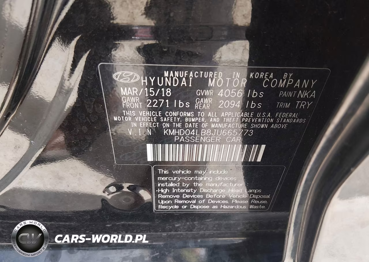 2018 Hyundai Elantra Sport VIN:KMHD04LB8JU665773 - 9