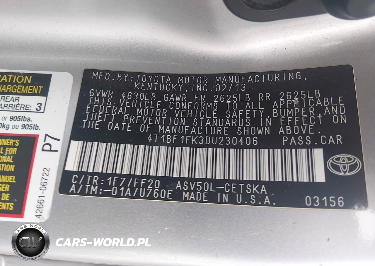 2013 Toyota Camry Se VIN:4T1BF1FK3DU230406 - 9