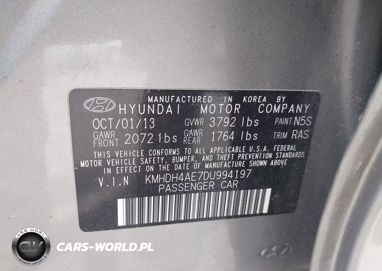 2013 Hyundai Elantra Gls VIN:KMHDH4AE7DU994197 - 9