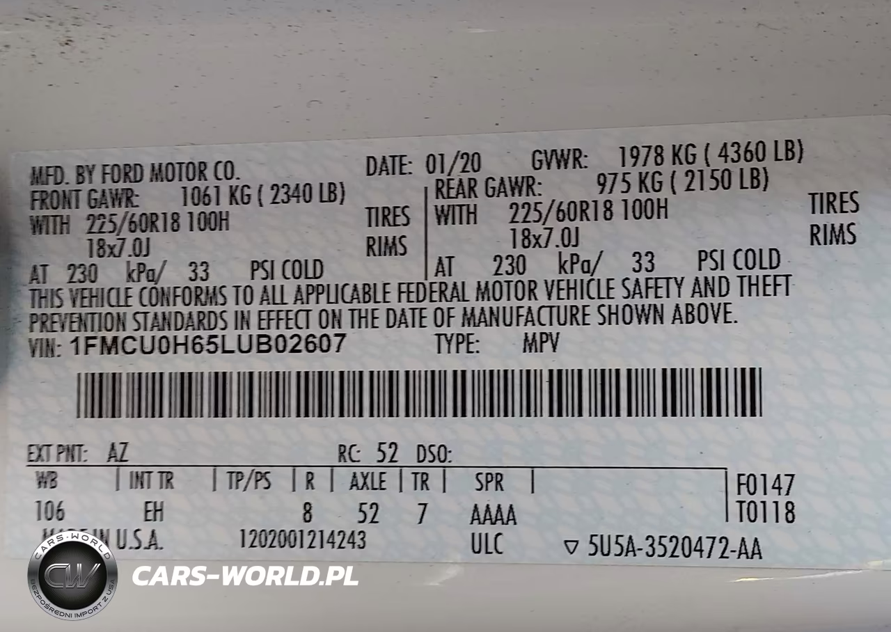 2020 Ford Escape Sel VIN:1FMCU0H65LUB02607 - 9